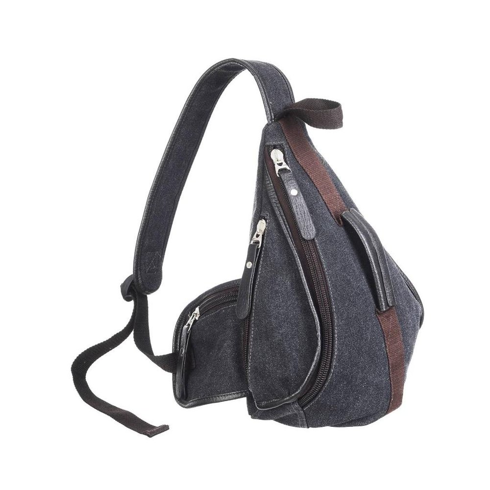 Canvas Sling Pack  with Handle and Straps Black Only NEW